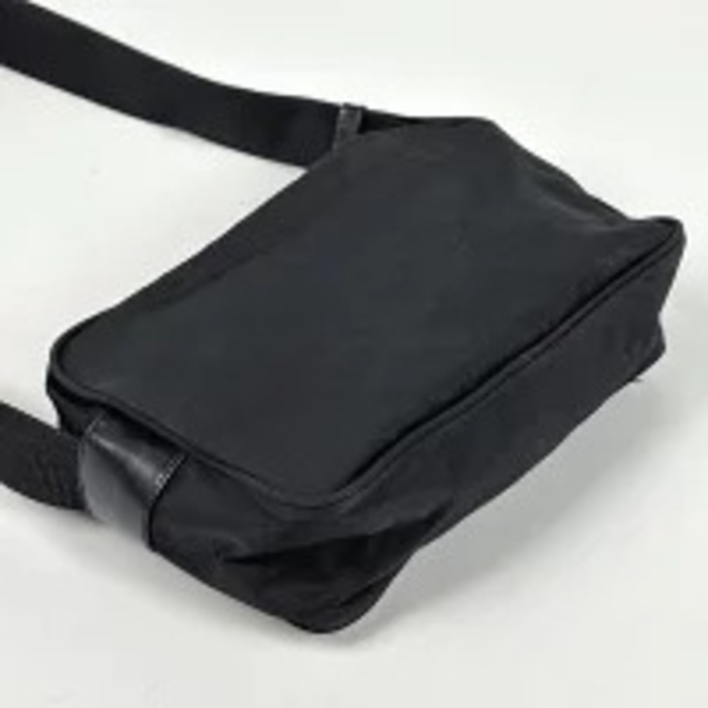 Prada Black Shoulder Crossbody Bag Plate Nero Black